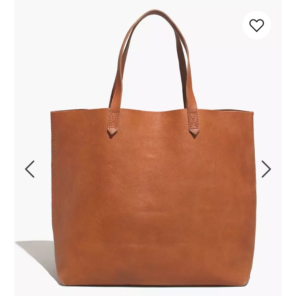 Madewell leather Transport Tote 53228 Brown Bag Monogrammed